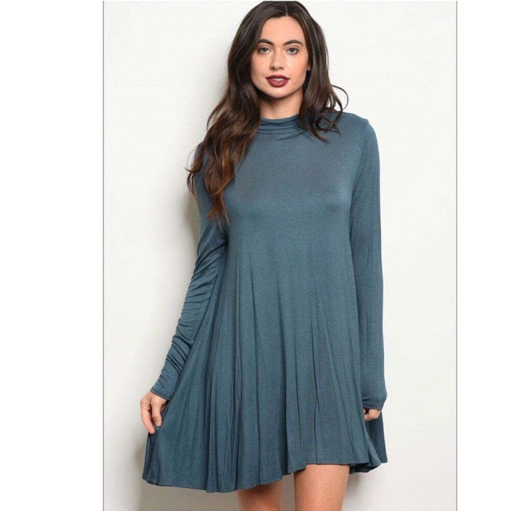 INDIGO Long Sleeve Jersey DRESS